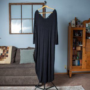 Long Sleeve Scoop Neck Dress with Slits